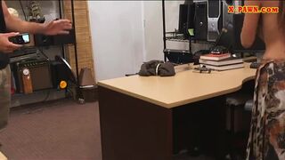 Hot latina bitch posed naked and screwed at the pawnshop