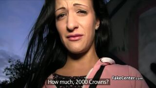Hot slut fucked in public at night by fake agent