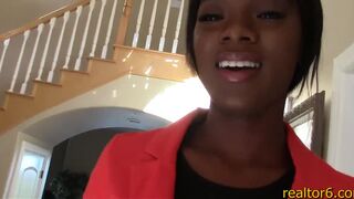 Hot black real estate agent pleases her potential client