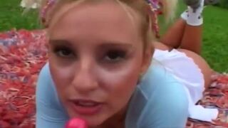 Kinky Portuguese teen enjoys a huge day in a sunny day