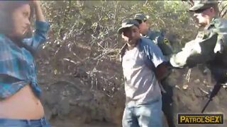 Latina hottie gives head and slammed by border patrol man