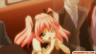 Schoolgirl anime cutie sucking dick and face splashing cum