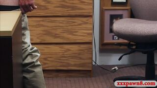 Nasty slut pawns her stuff and pounded by horny pawn dude