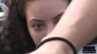 Real amateur girls do crazy sex things in public for money