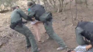 Beautiful pale teen got busted by border police officer