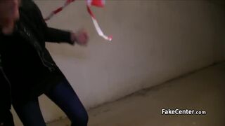 Czech babe hard fucked in public