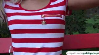 Perfect tits Euro babe Nesty flash her cute tits and juicy pussy