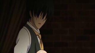 Busty hentai maid hot riding her master dick