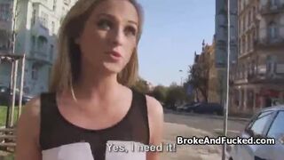 Hot blonde fucks on the street