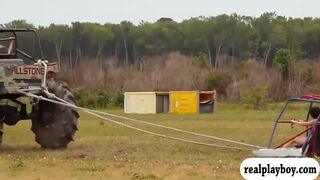 Luscious big titted women get naked on top of ratrods