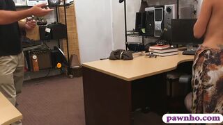 Crazy latin bitch banged by pawn keeper at the pawnshop