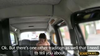 Hot Romanian babe rides drivers prick and gets a sticky facial