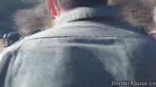 Hot booty immigrant is teased by a horny border officer