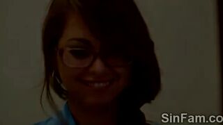 Hot booty brunette teen comebacks horny from school