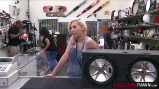 Hot and sexy blonde fucks desperately for big cash