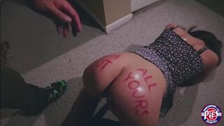 Brunette slut gets fucked hard and filled with jizz