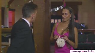 Brunnette babe Mea and Hormy Milf Cathy gets pound by a big fat dick