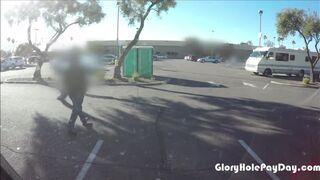 Walmart gets a porta potty gloryhole outside in the parking lot
