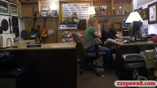 Sexy blonde babe fucked by pawn guy for a pearl necklace