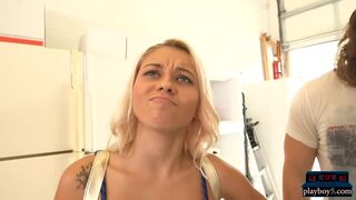 Big fake tits teenie loves money and does alot for it