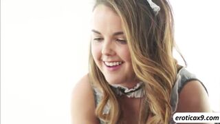 Dillion a busty petite teen fucked hard by her master