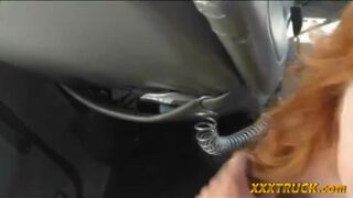 Cute babe offered blowjob to a driver in the backseat