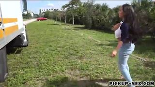 Big tits amateur Eurobabe Priya Price public sex for money