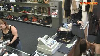 Hot latina banged by horny pawn keeper in his pawnshop