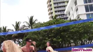 Group sex action at the beach after a very nice game