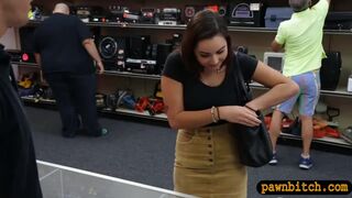 College girl blowjobs and gets nailed by nasty pawn keeper