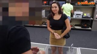 Curvy college babe fucked by pawn keeper at the pawnshop