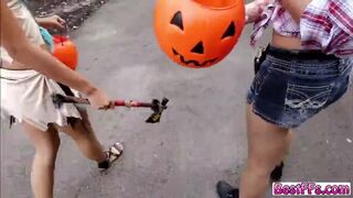 Halloween boning with some bitches at home