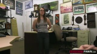 Sexy visitor sells her stuff and her pussy for big cash