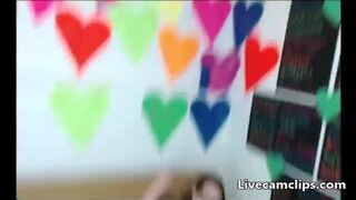 Amazing brunette teacher has a teaching experience