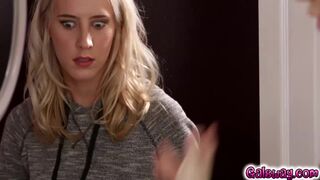 Cadence thrusts the vibrator deep inside of her master