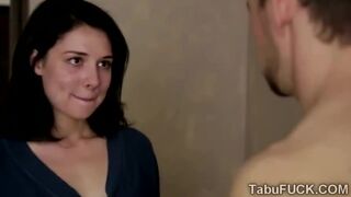 Izzy Champayne sucks off her stepbrother after a shower