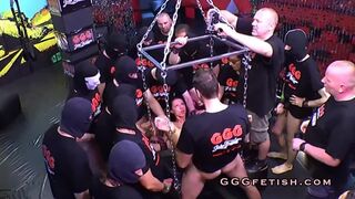 Gangbang sex on horny german slut