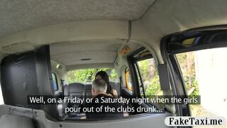 Naked black woman in London taxi gets fucked doggystyle