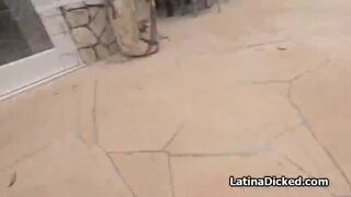 Bigtit blows dumb bf in garden pov style