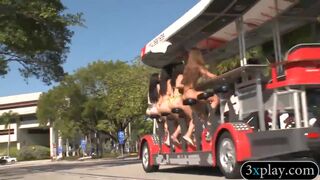 Group of girls pursuaded to flashed their boobs for money