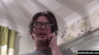 Andi Blake only likes sucking nerd dick. Exposing her huge titties is something