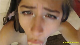 Teen with Dreads Puts a Glass in Her Ass