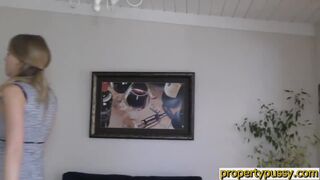 Curvy real estate agent babe paid for a fuck on camera