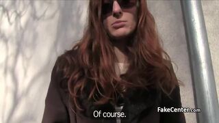 Redhead gal got facial outdoor
