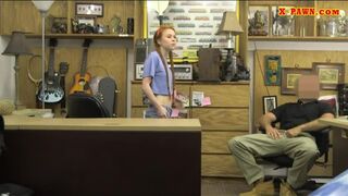 Tight amateur redhead sweetie banged at the pawnshop