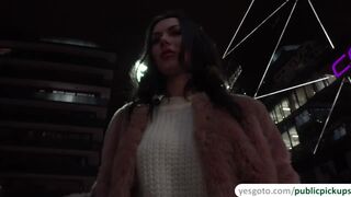 Classy Euro babe Sara flashes her perky tits for the camera