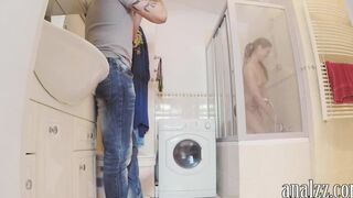 Hot amateur girlfriend anal fucked in the bathroom