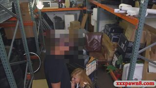 Blonde MILF sells her pussy and screwed by pawn dude