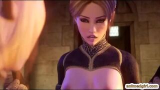 3D anime shemale hard fucking and tittty cumming