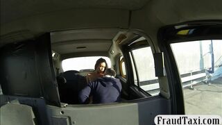 Sexy passenger railed in the backseat for a free fare